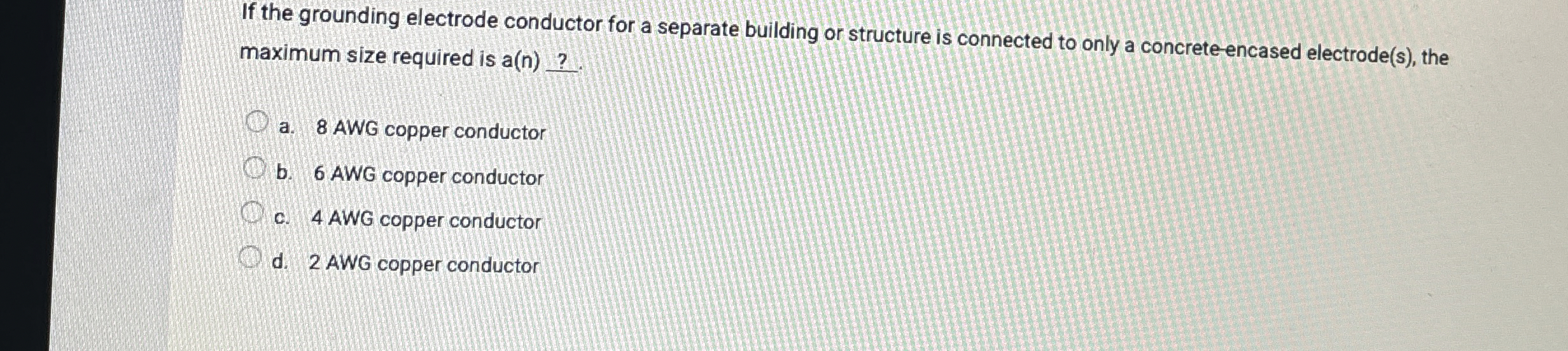 If the grounding electrode conductor for a