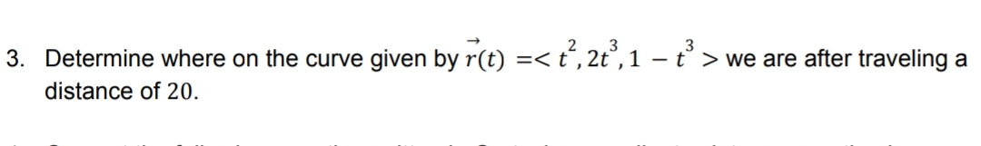 Determine where on the curve given by vec ( r ) (