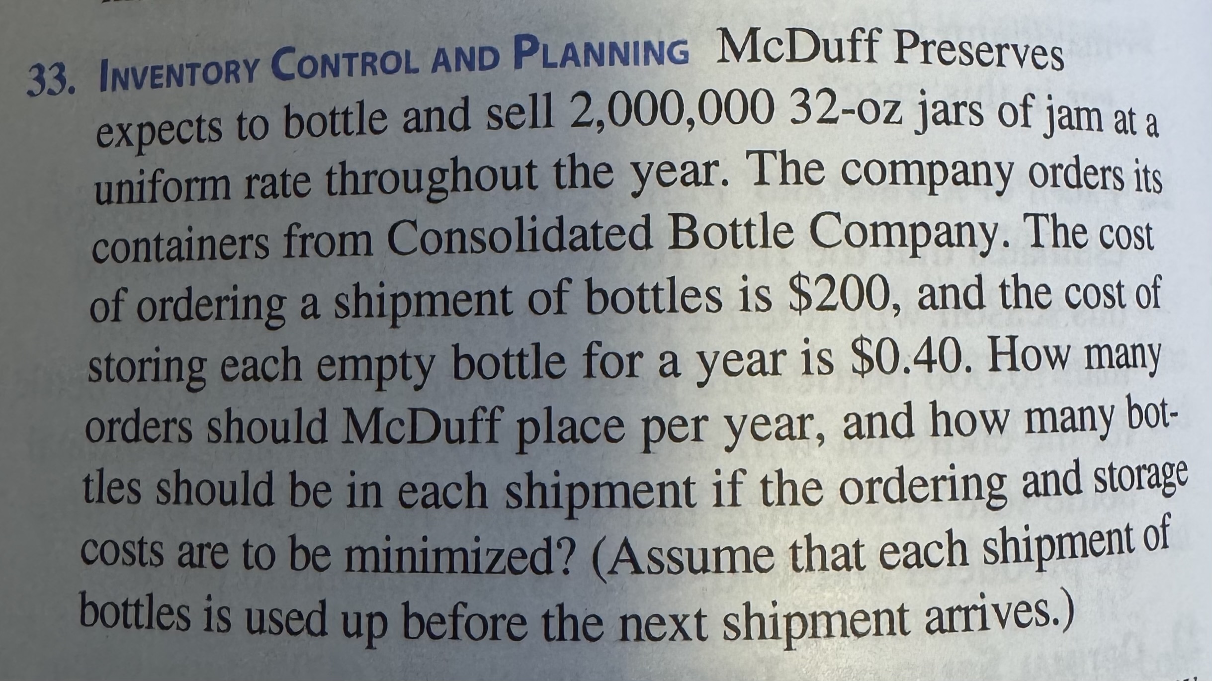 3 3 . Inventory Control and Planning McDuff