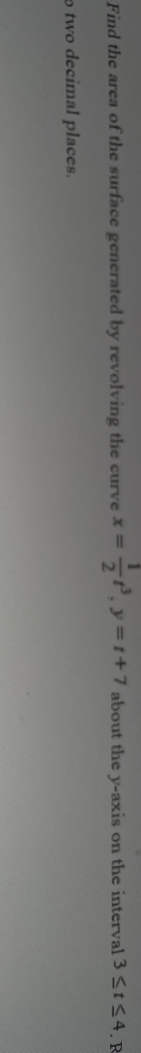Find the area of the surface generated by