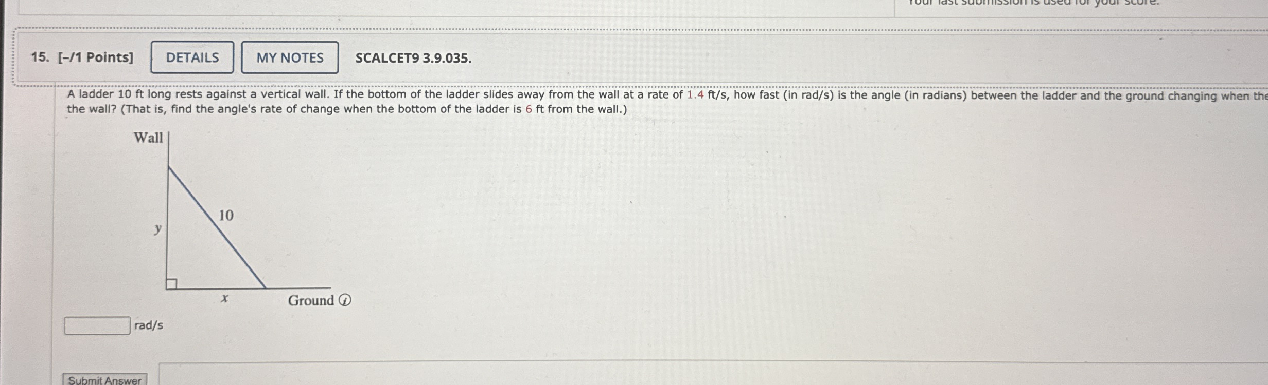 [ - / 1 Points ] SCALCET 9 3 . 9 . 0 3 5 . A