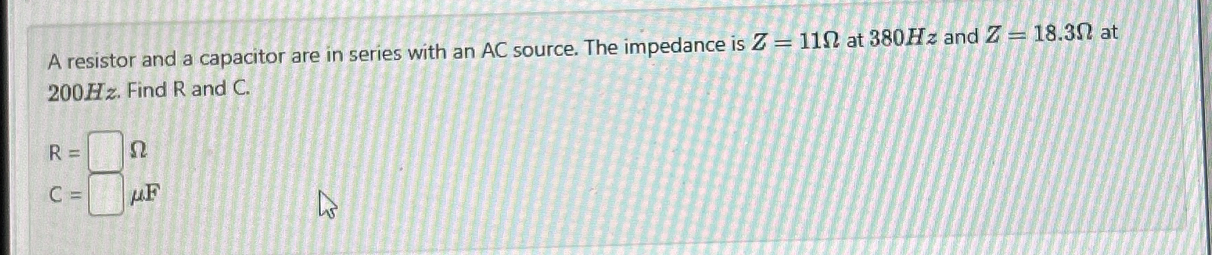 A resistor and a capacitor are in series with an