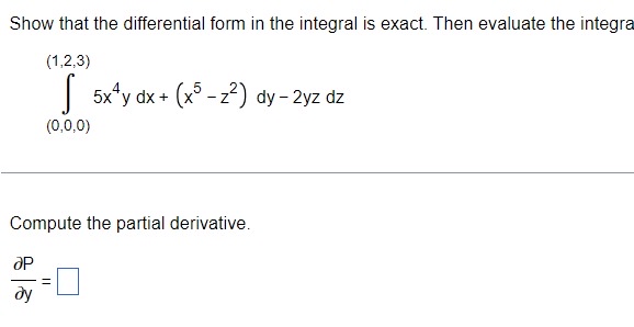Show that the differential form in the integral