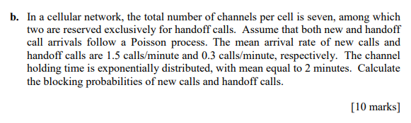 b . In a cellular network, the total number of