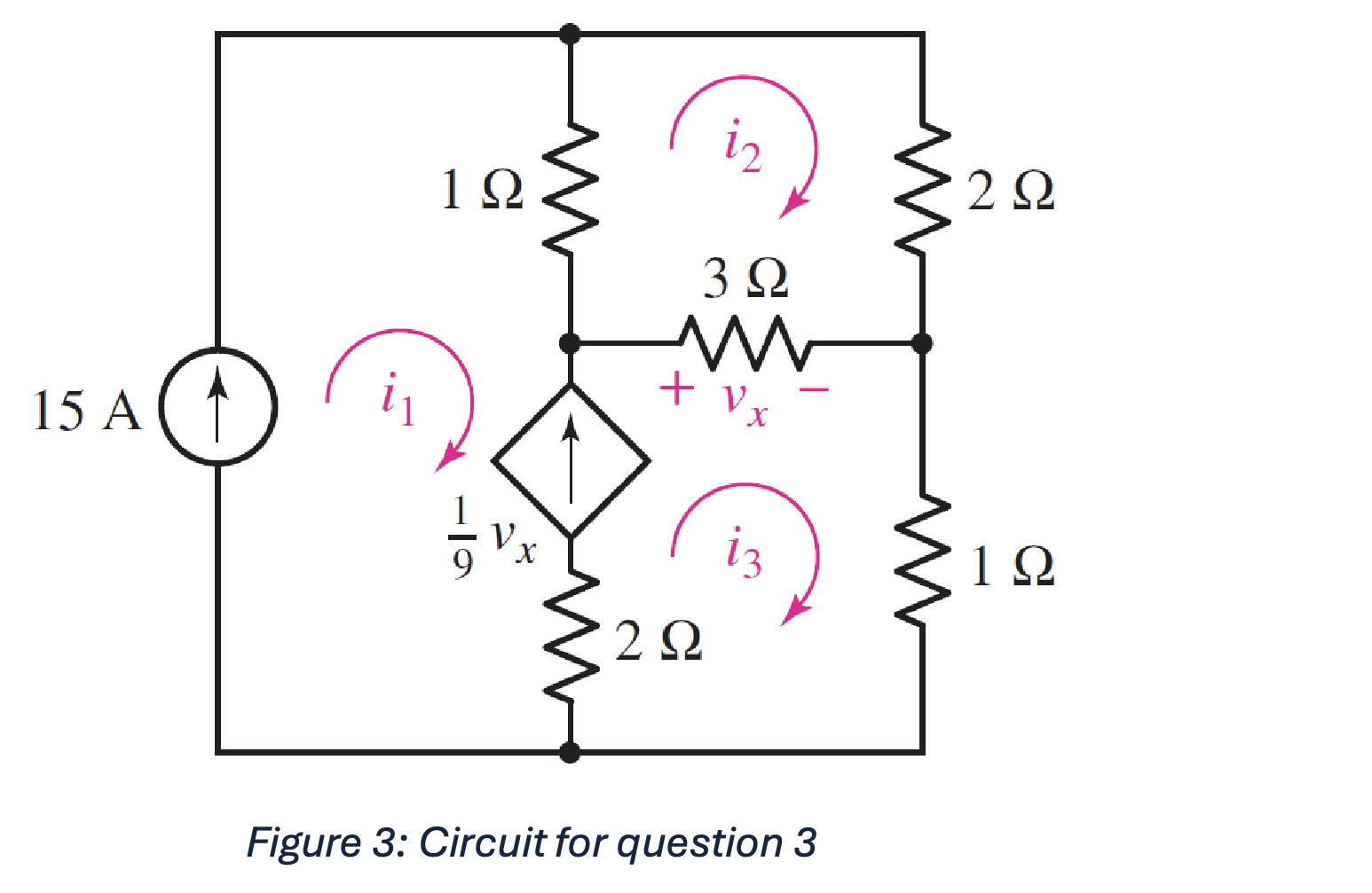 ( a ) Write the mesh equations in matrix form for