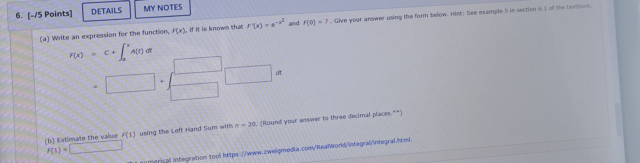 [ - / 5 Points ] MY NOTES ( a ) Write an