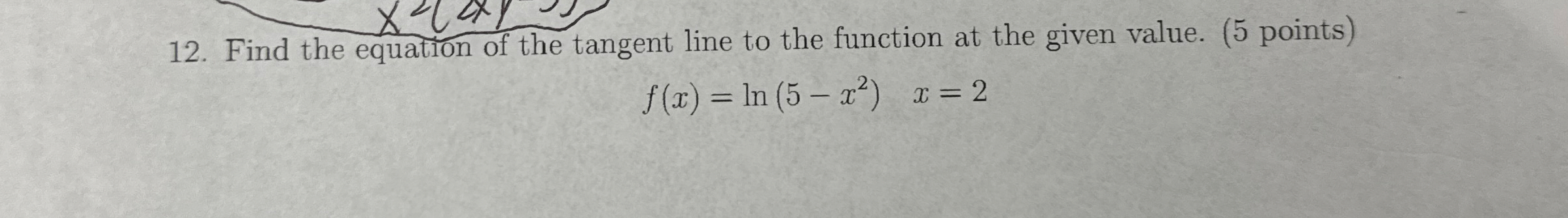 Find the equation of the tangent line to the