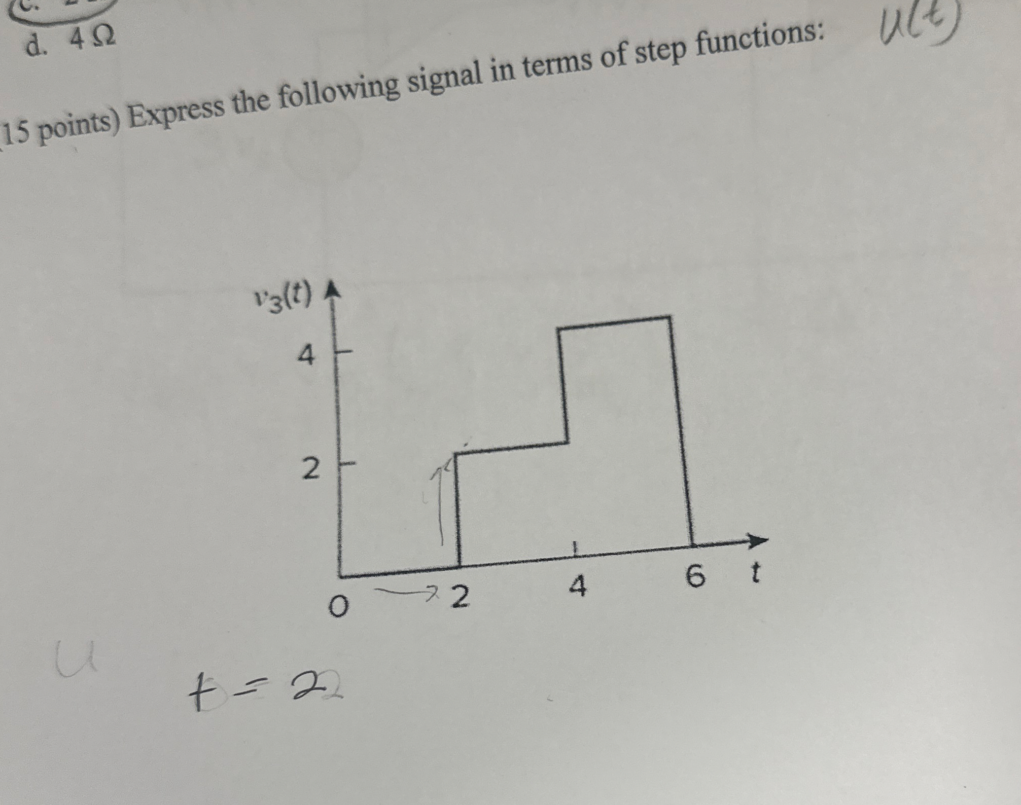 d . 4 1 5 points ) Express the following signal