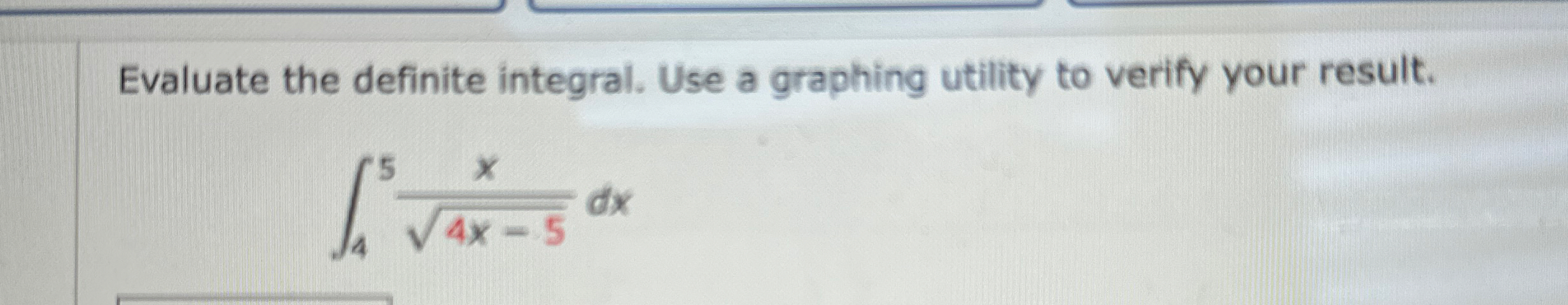 Evaluate the definite integral. Use a graphing