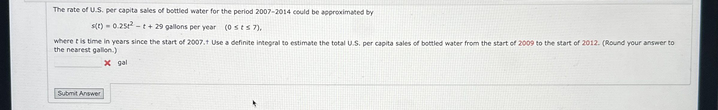 The rate of U . S . per capita sales of bottled