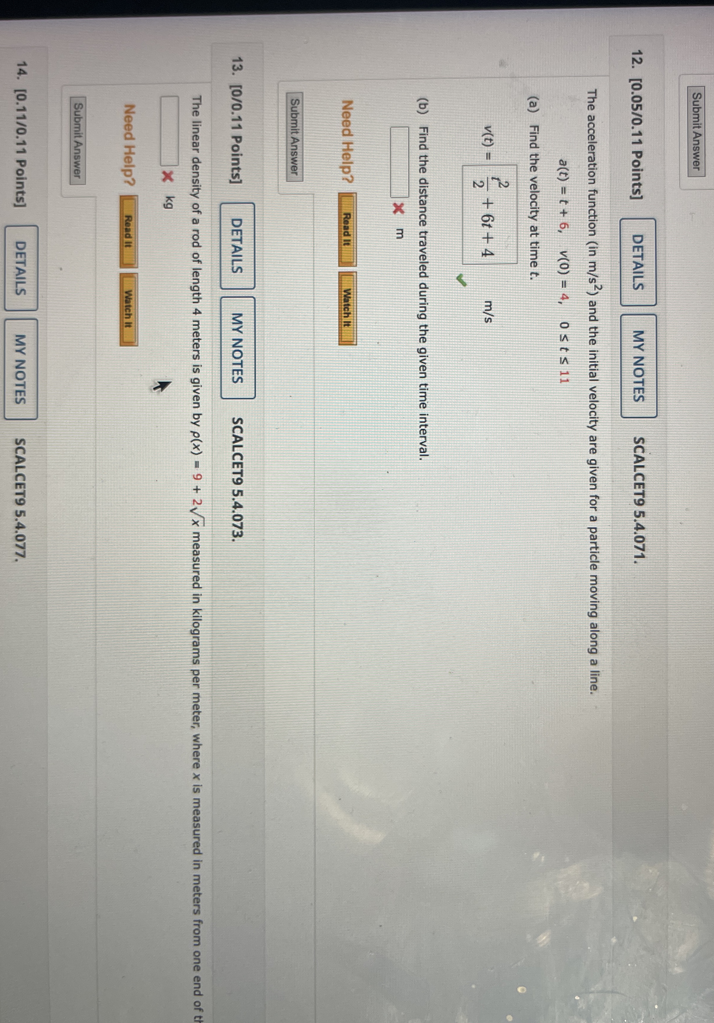 [ 0 . 0 5 / 0 . 1 1 Points ] SCALCET 9 5 . 4 . 0