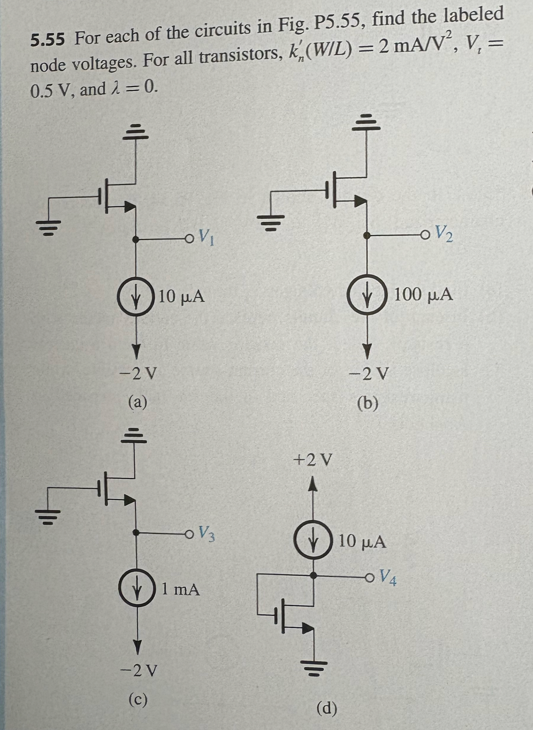 5 . 5 5 For each of the circuits in Fig. P 5 . 5