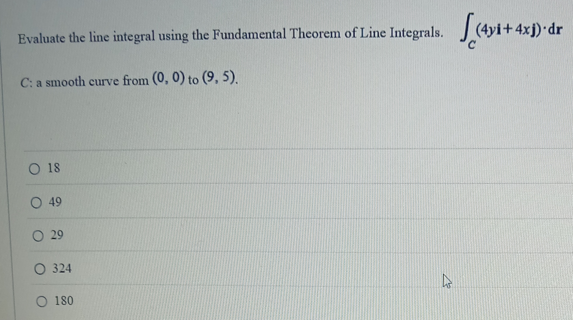 Evaluate the line integral using the Fundamental