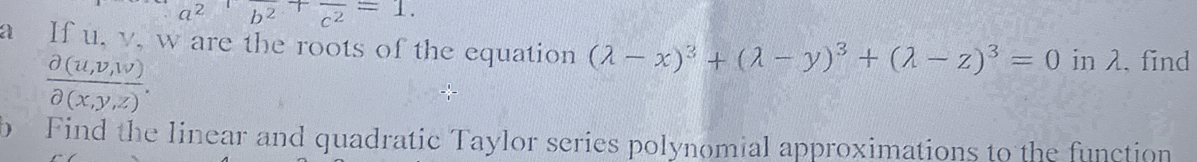 If u , v , w are the roots of the equation ( - x