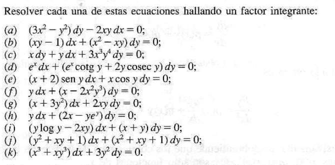 Resolver cada una de estas ecuaciones hallando un