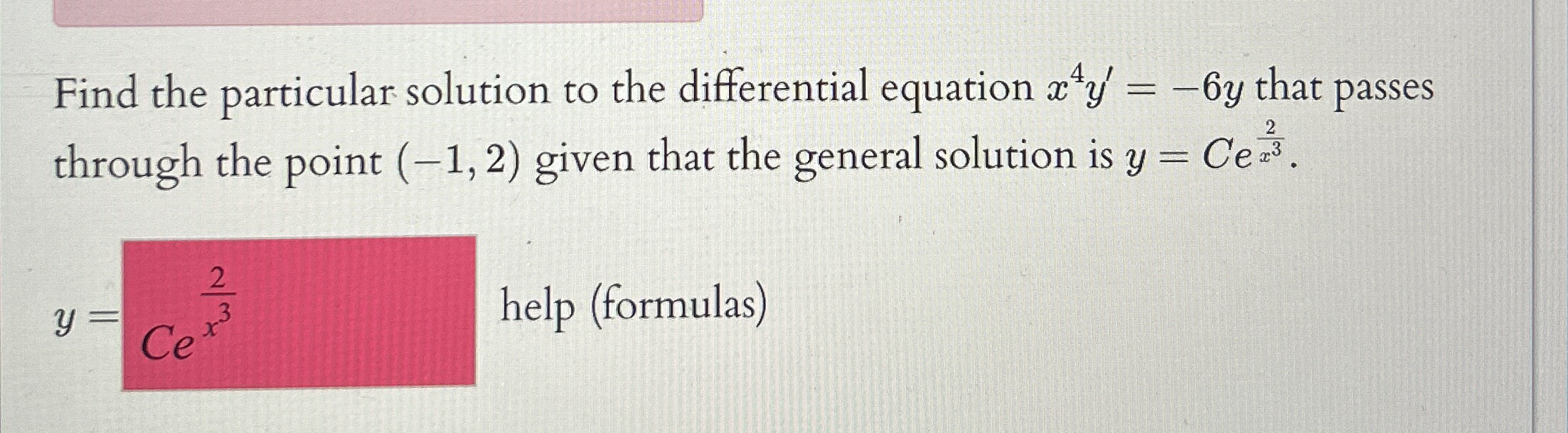 Find the particular solution to the differential