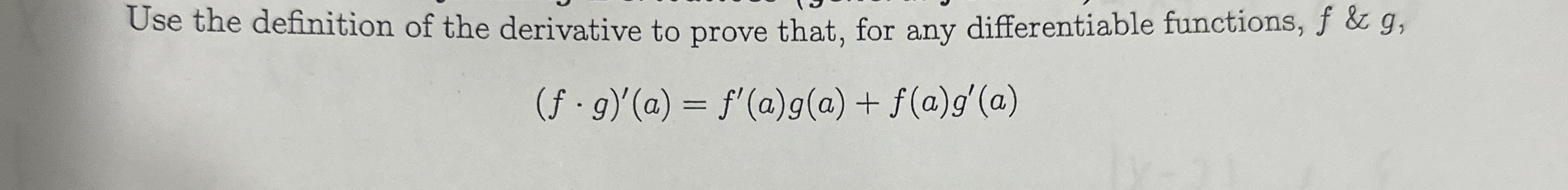 Use the definition of the derivative to prove