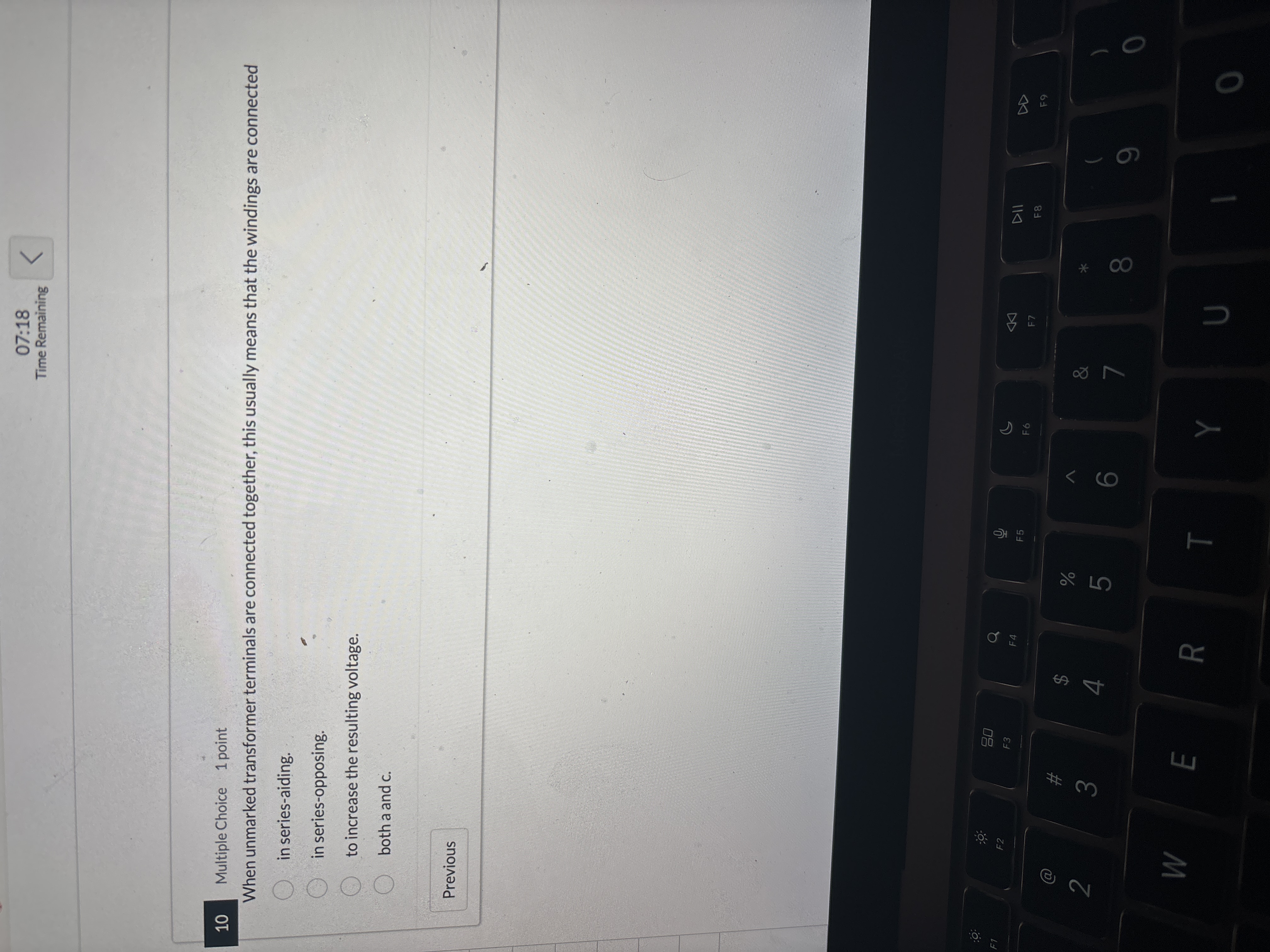 When unmarked transformer terminals are connected