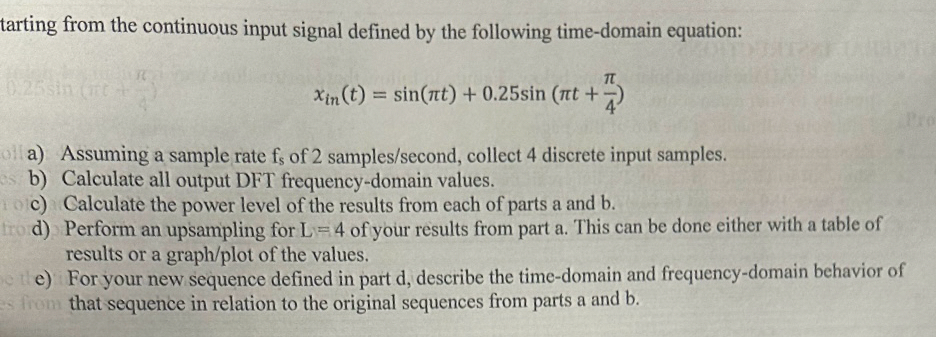 tarting from the continuous input signal defined