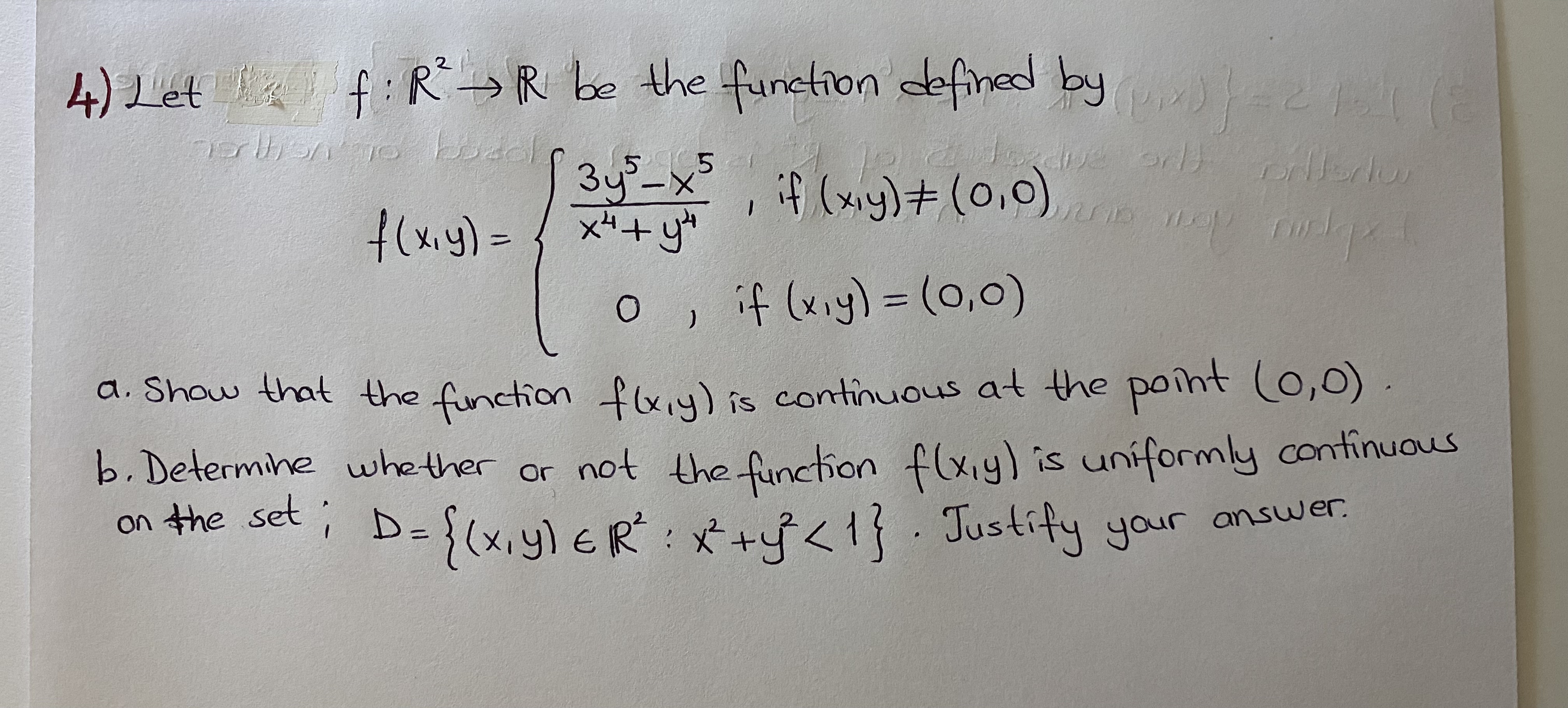 Let , f : R 2 R be the function defined by f ( x