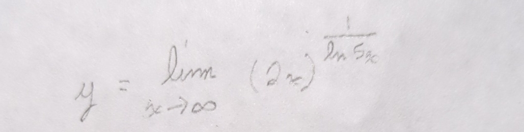 The limit below is in y = lim x ( 2 x ) 1 l n 5 x