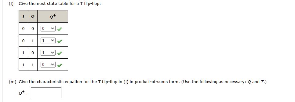 ( m ) Give the characteristic equation for the T