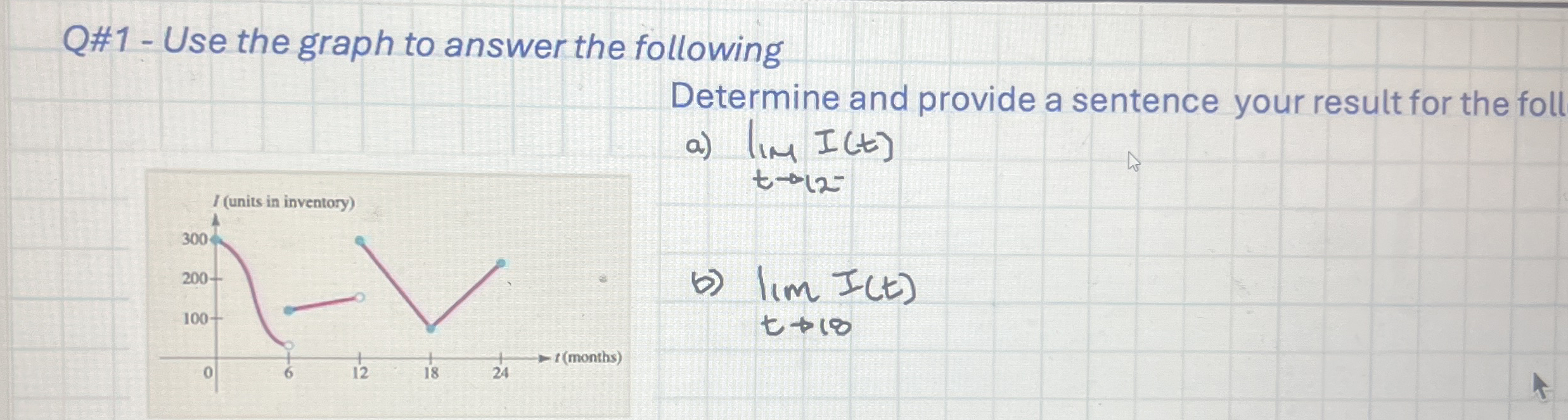 Q# 1 - Use the graph to answer the following
