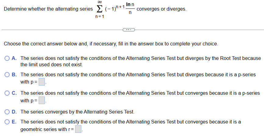Determine whether the alternating series \ ( \