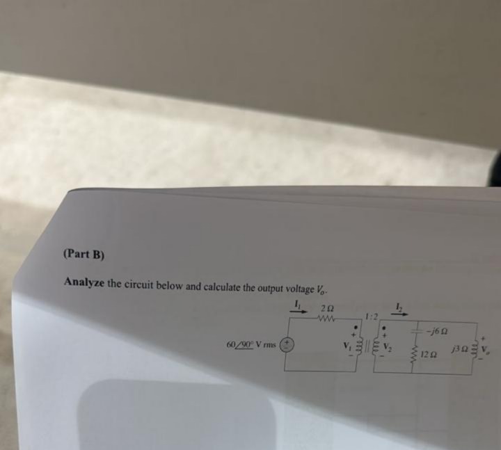 ( Part B ) Analyze the circuit below and