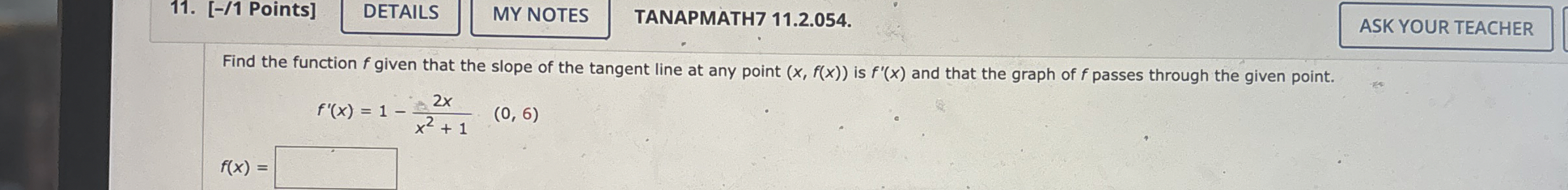 [ - / 1 Points ] TANAPMATH 7 1 1 . 2 . 0 5 4 .