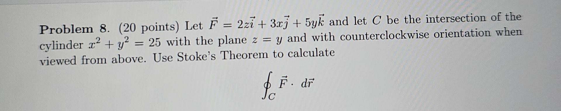 Problem 8 . ( 2 0 points ) Let vec ( F ) = 2 zvec