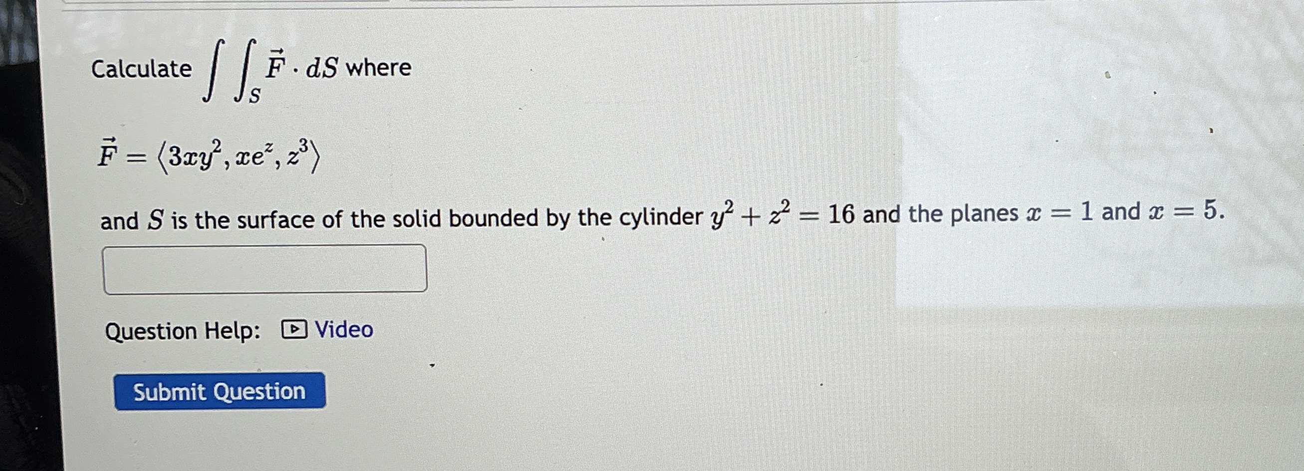 Calculate S vec ( F ) * d S where vec ( F ) = ( :