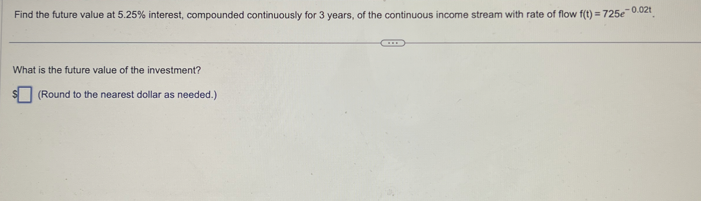 Find the future value at 5 . 2 5 % interest,