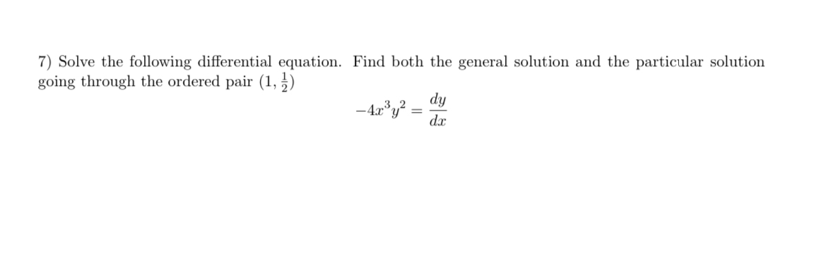 Solve the following differential equation. Find