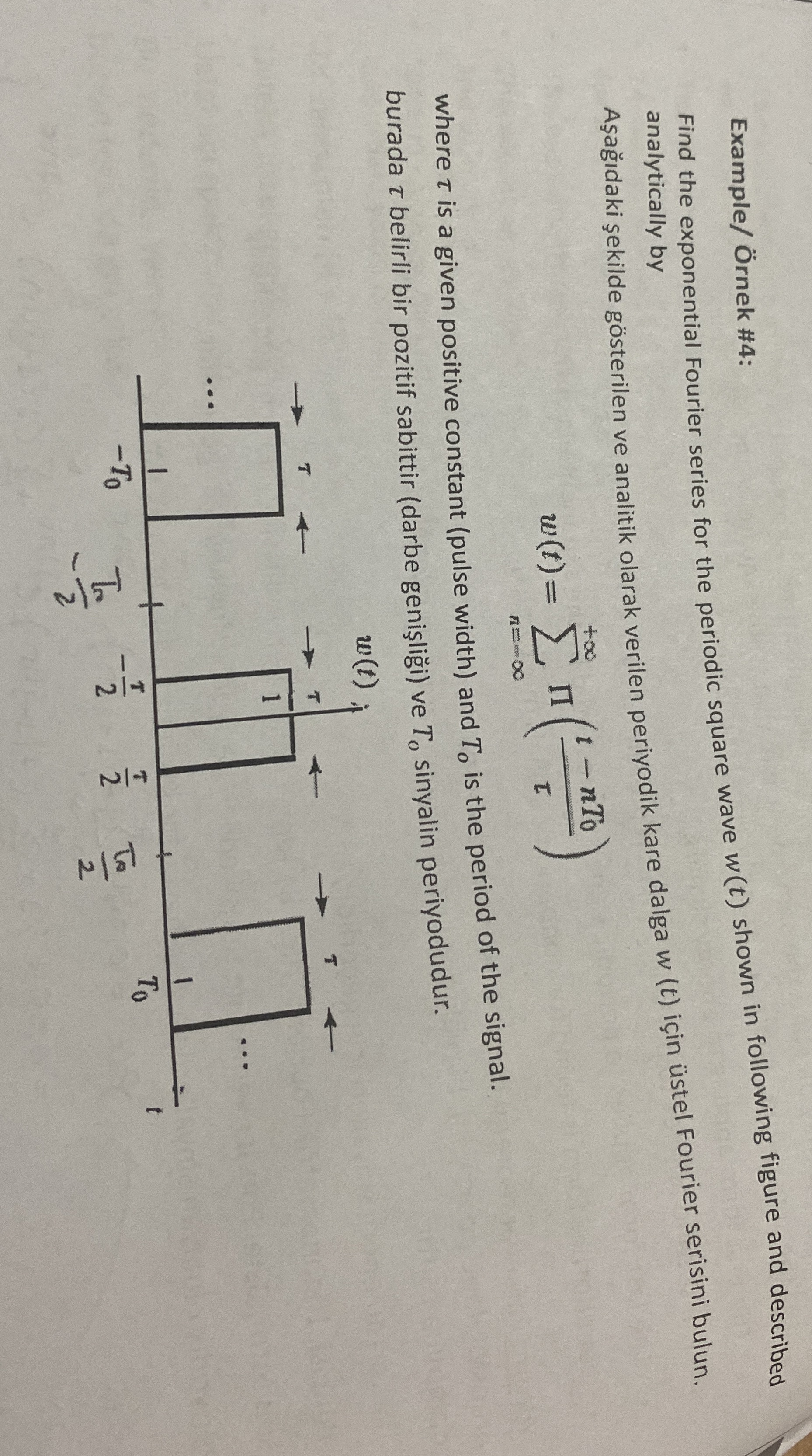Example / rnek # 4 : Find the exponential Fourier