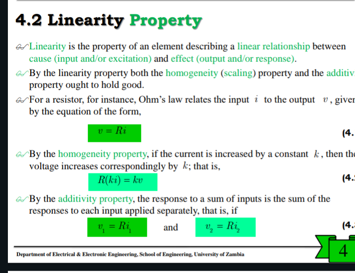 4 . 2 Linearity Property ? Linearity is the