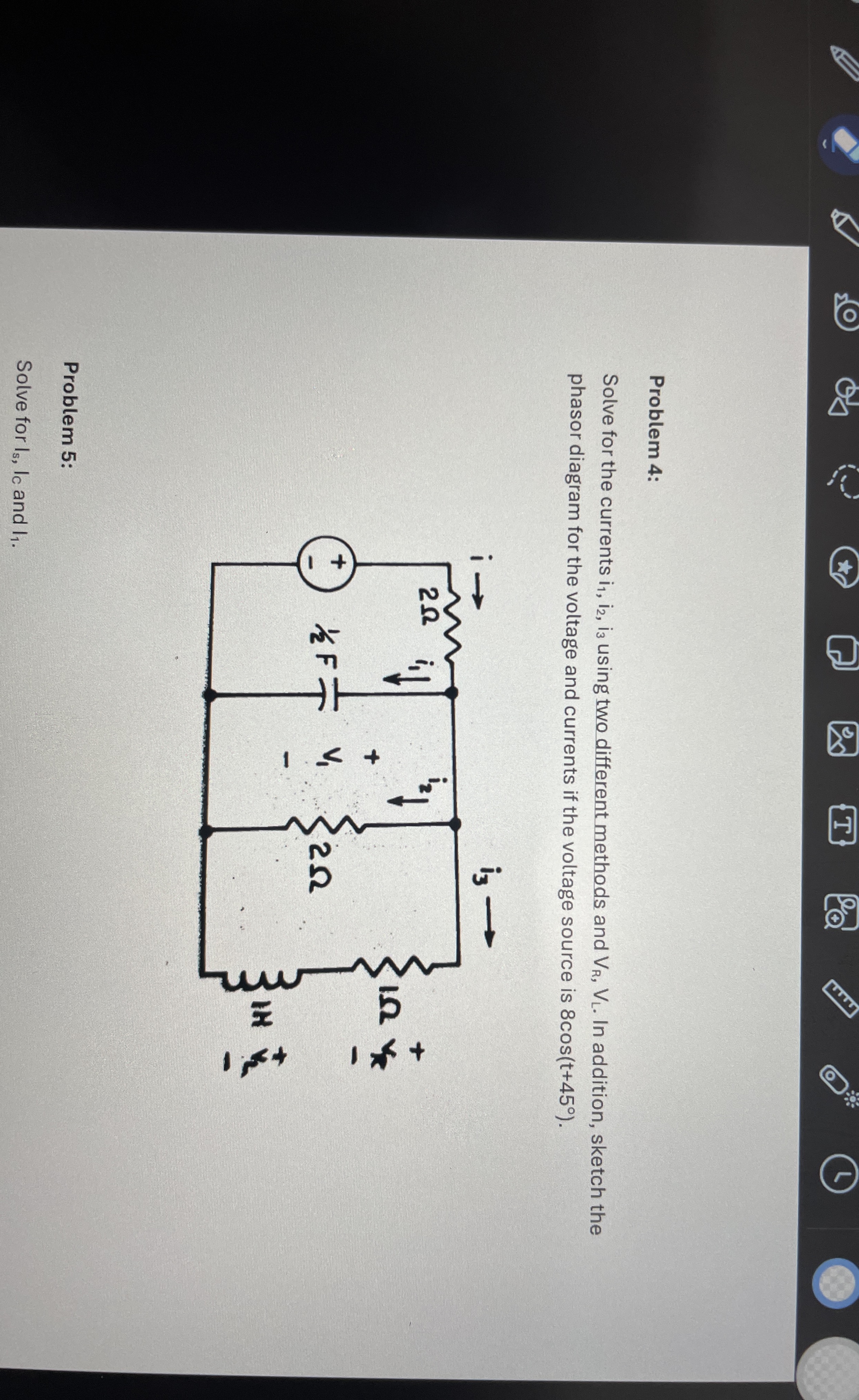 Problem 4 : Solve for the currents i 1 , i 2 , i