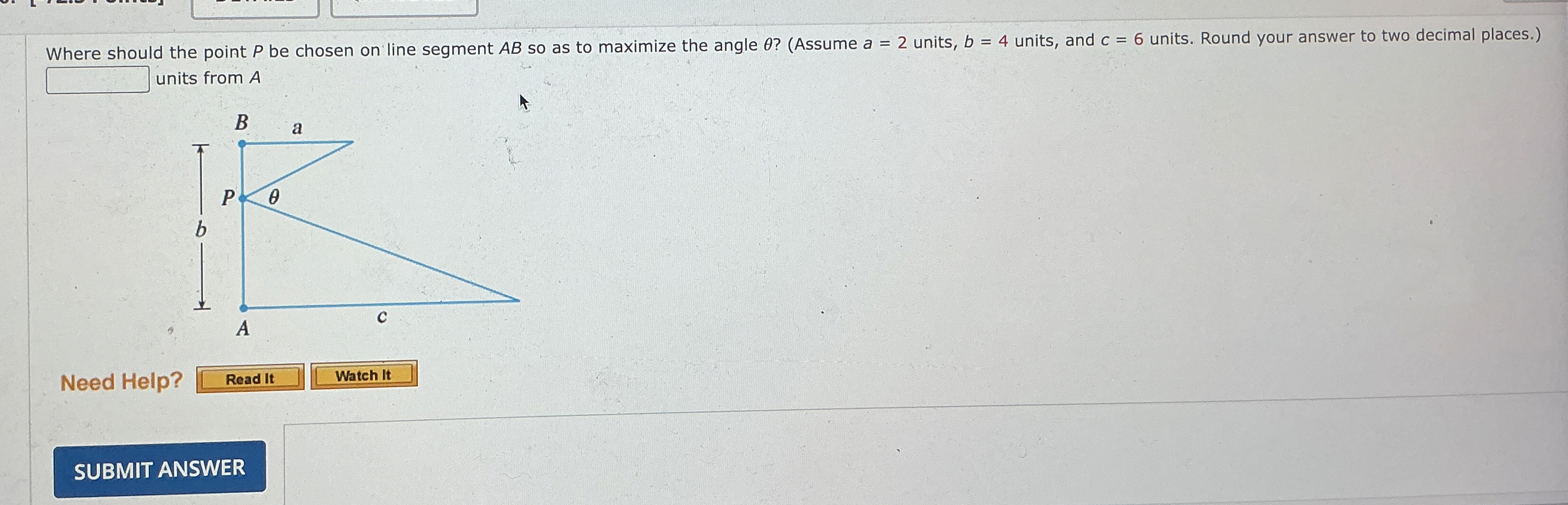 Where should the point P be chosen on line