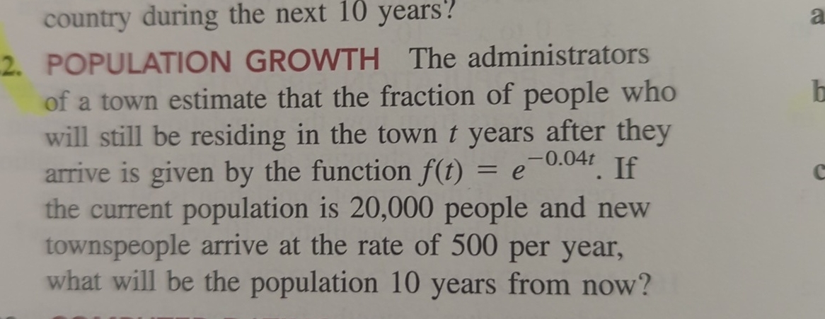 country during the next 1 0 years? 2 . POPULATION