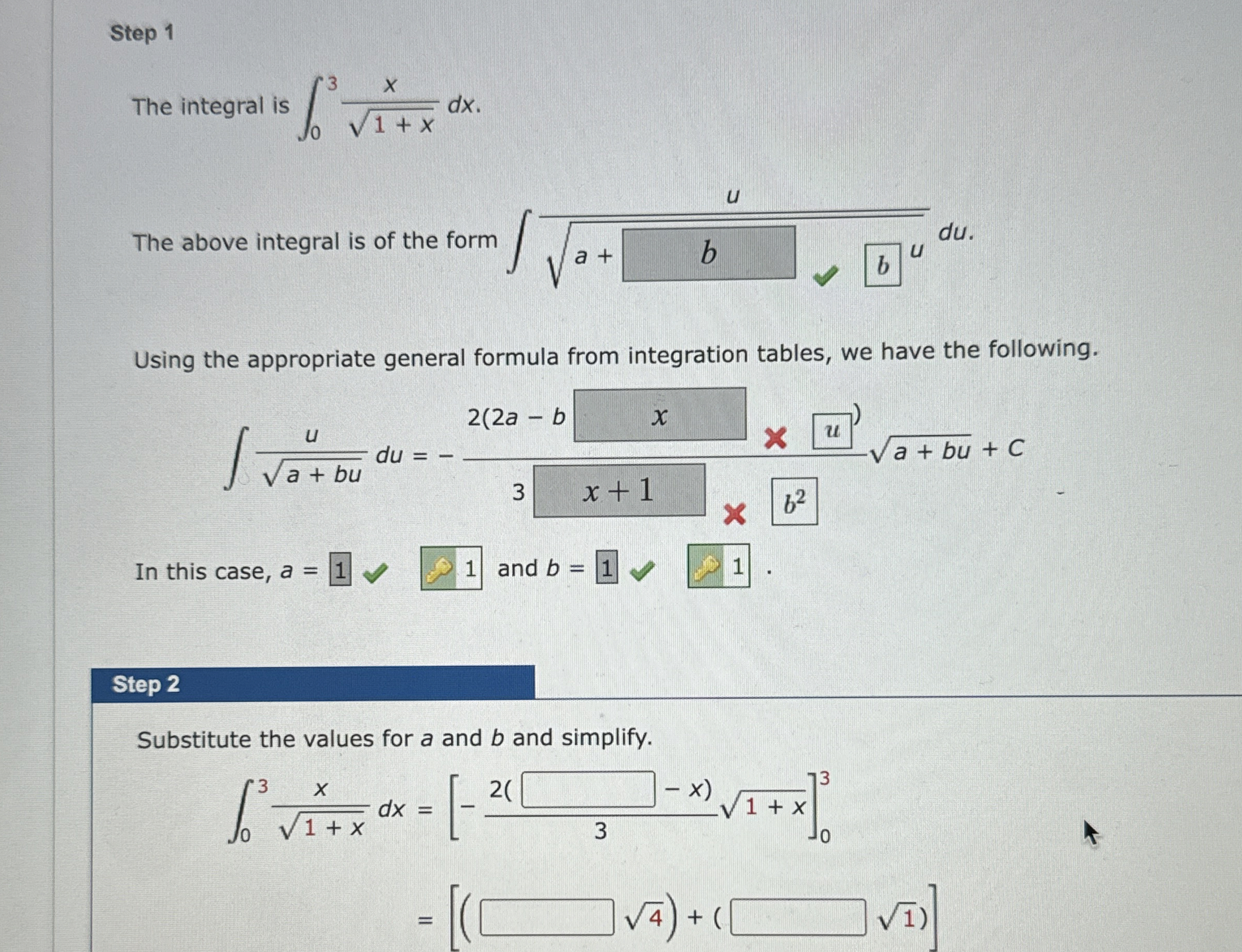 Step 1 Help me to fill the blank!! The integral