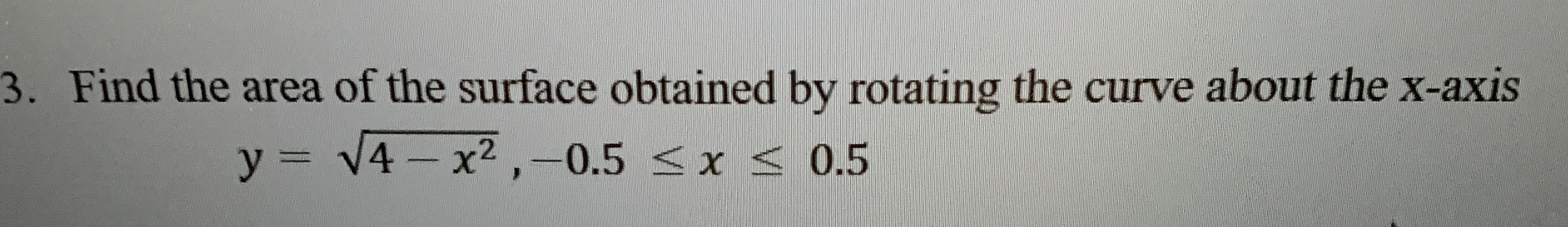 Find the area of the surface obtained by rotating