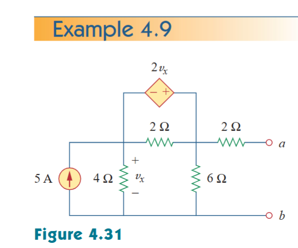 Example 4 . 9 , Use thevenin and mesh analysis