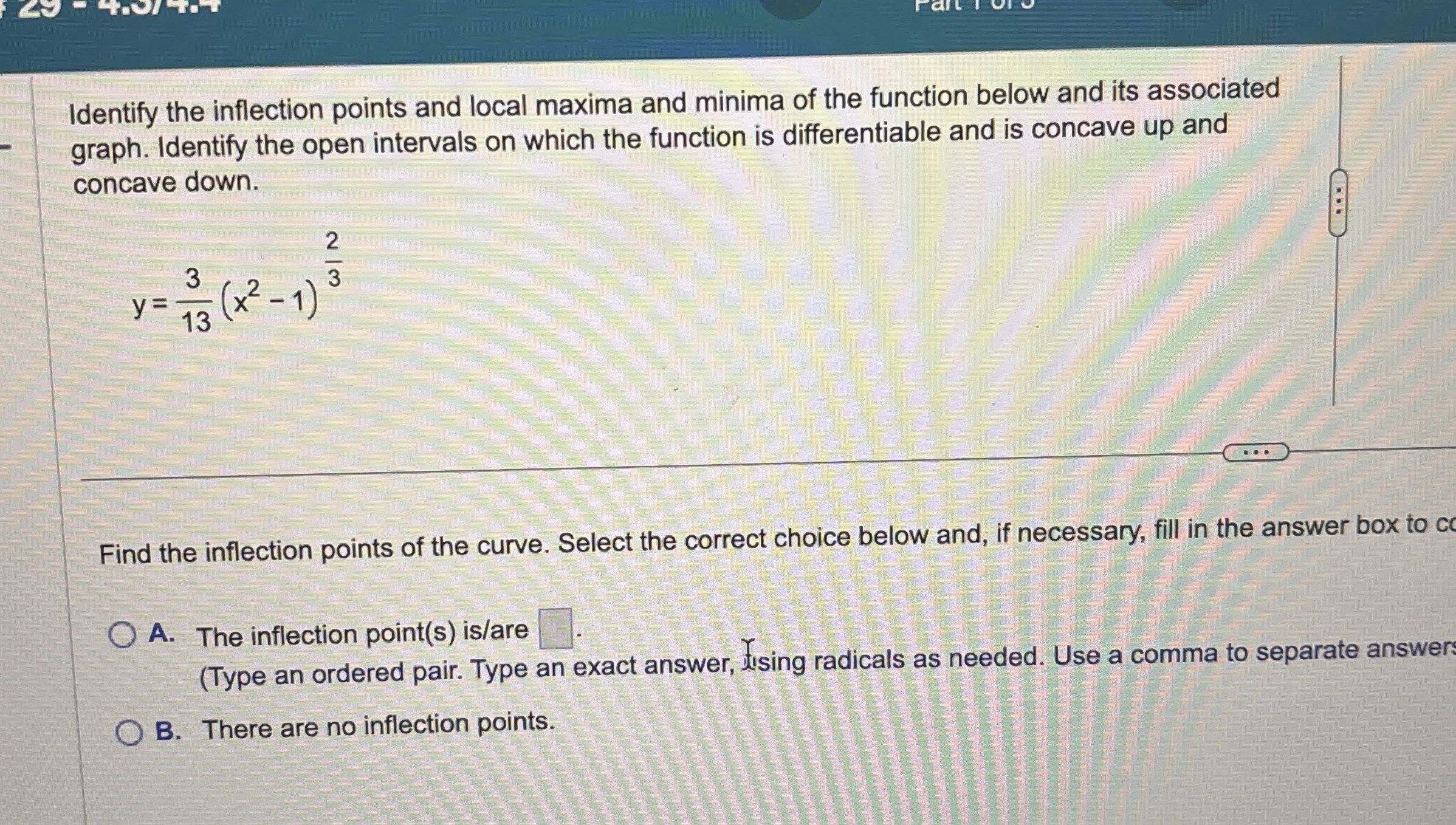 Identify the inflection points and local maxima