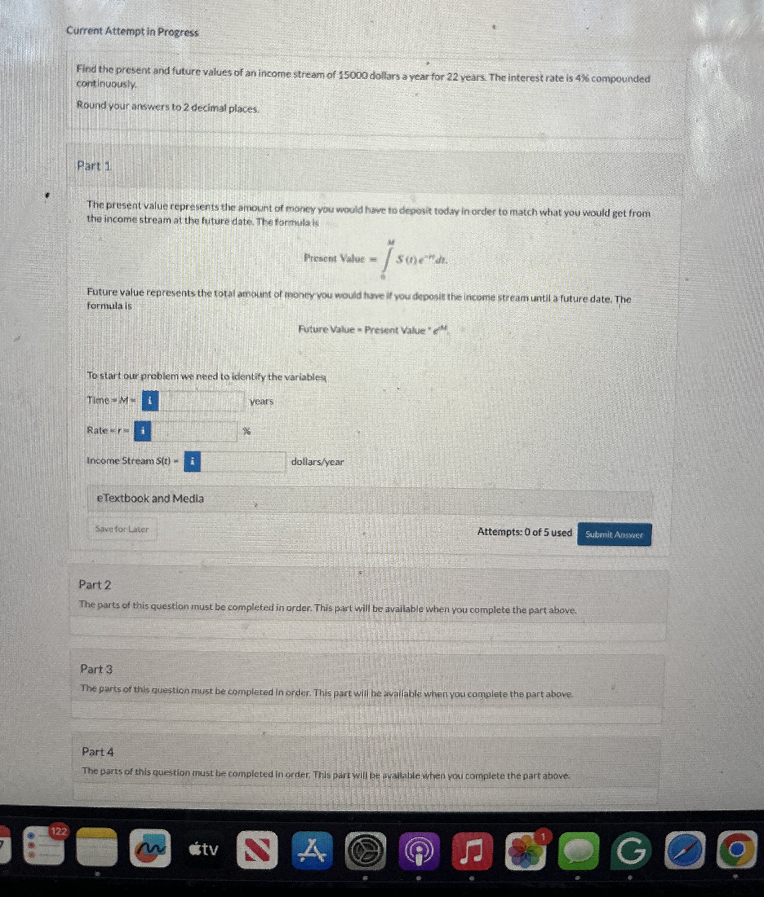 Current Attempt in Progress Find the present and