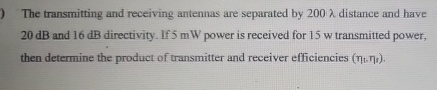 The transmitting and receiving antennas are