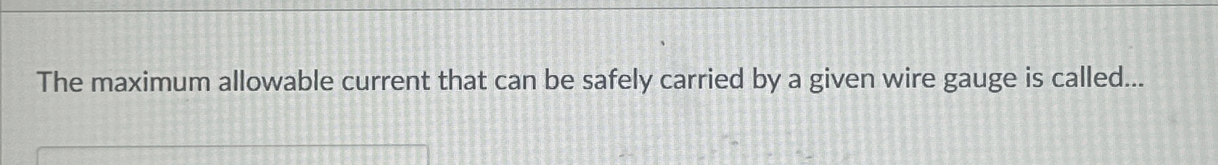The maximum allowable current that can be safely