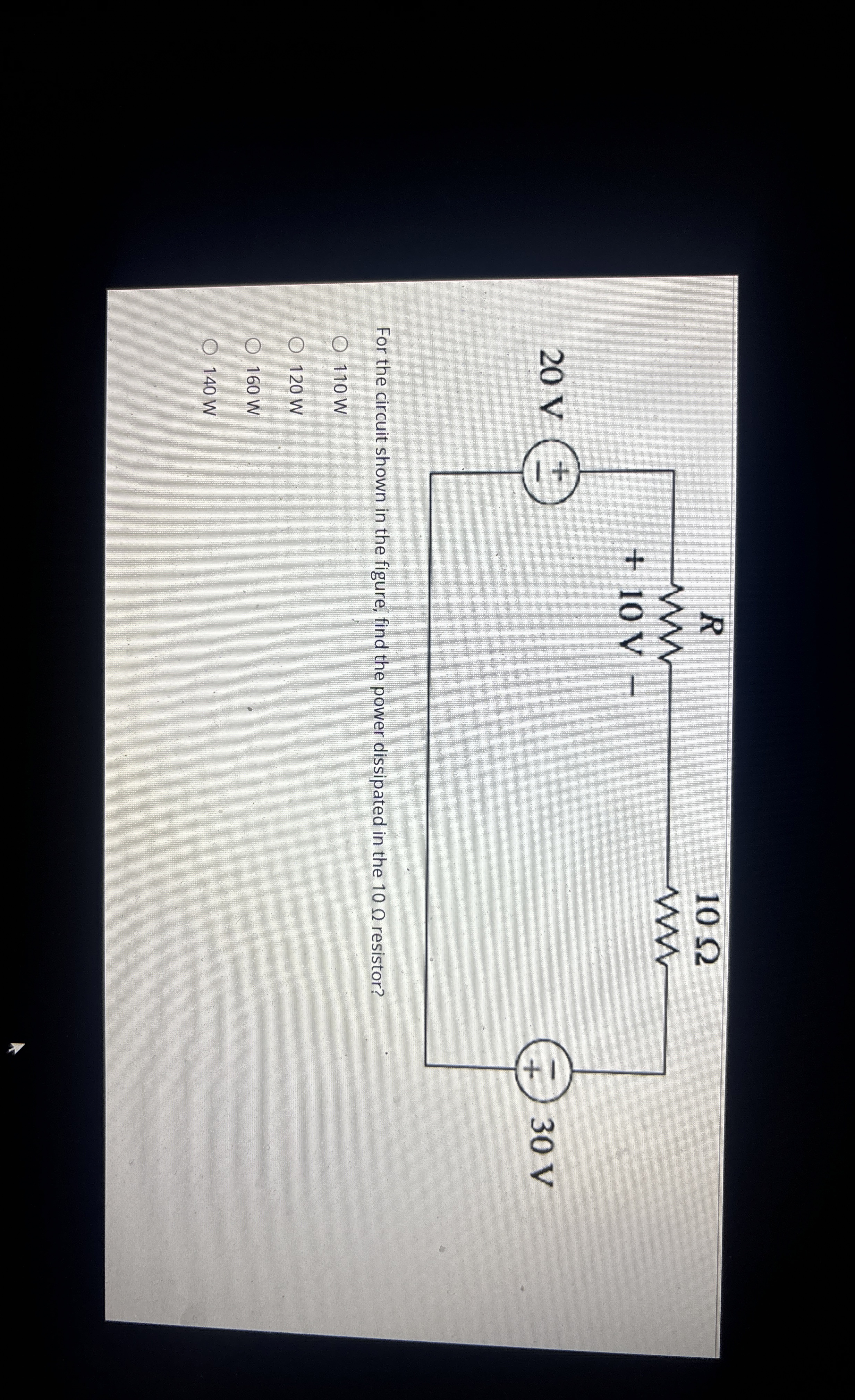 For the circuit shown in the figure, find the