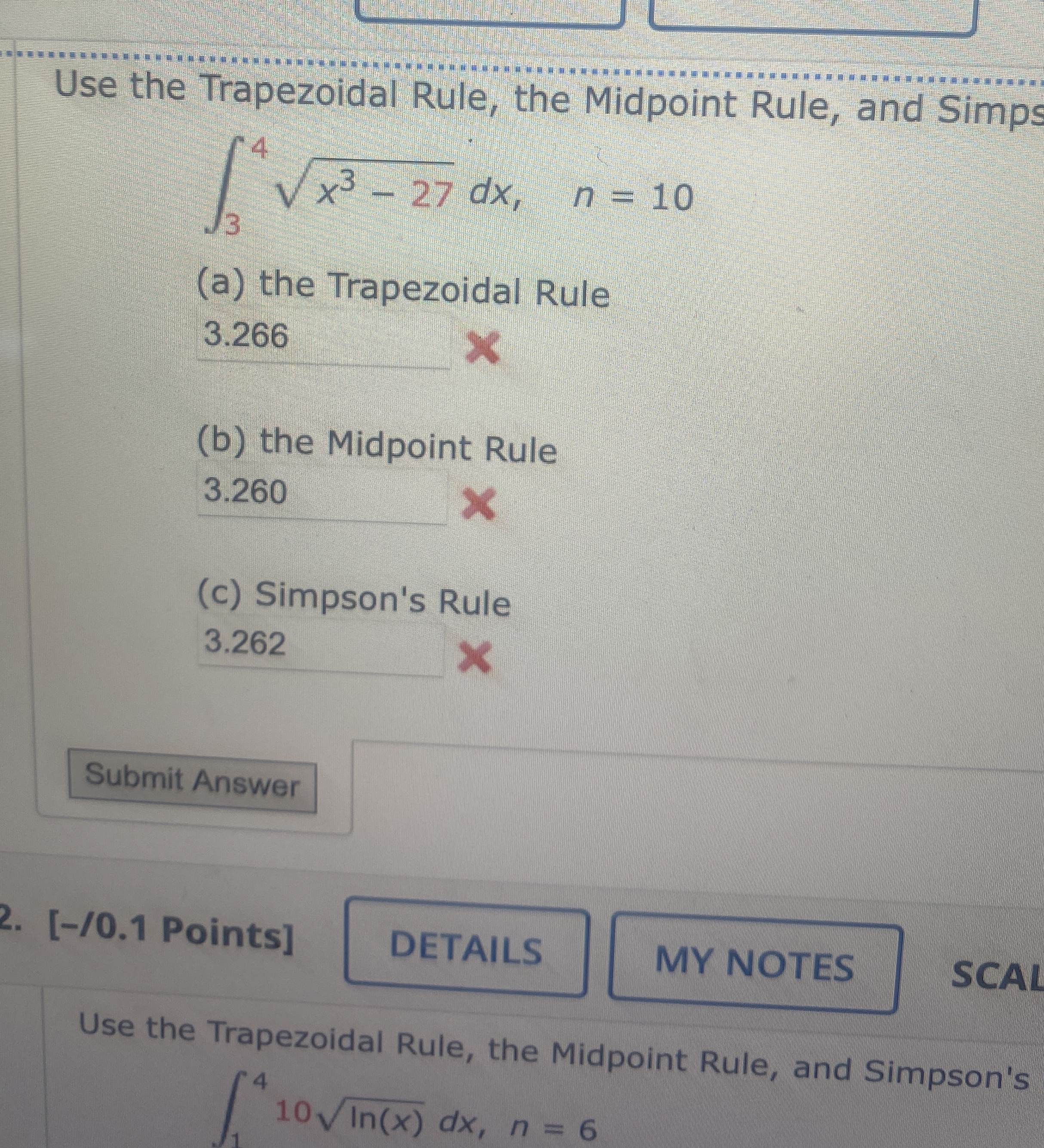 Use the Trapezoidal Rule, the Midpoint Rule, and