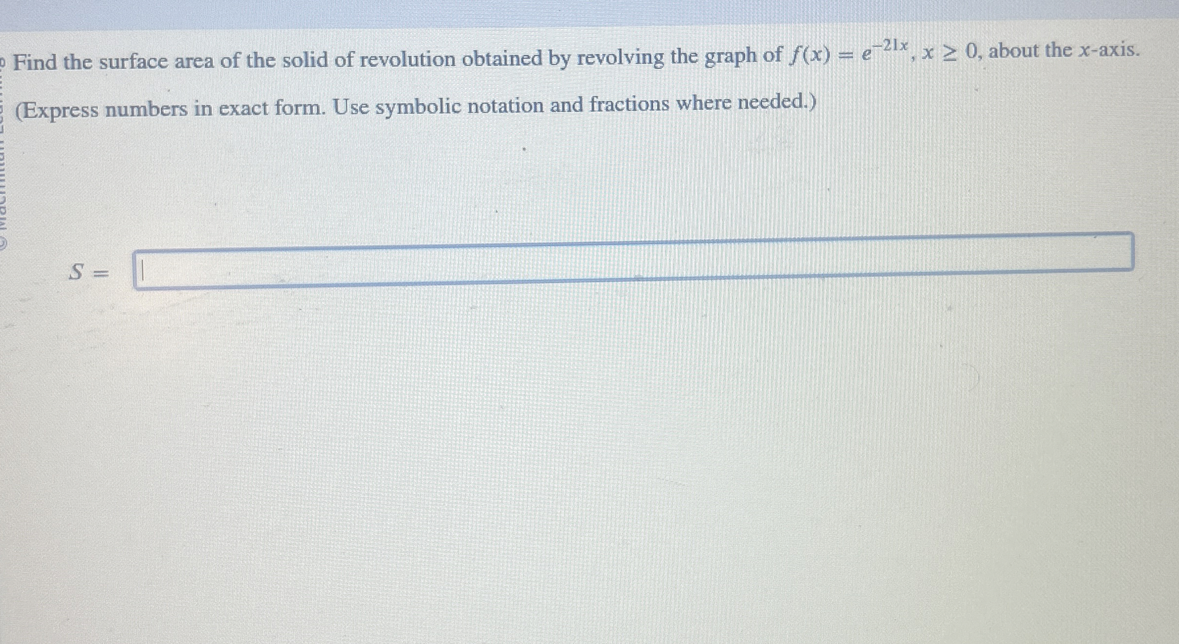 Find the surface area of the solid of revolution
