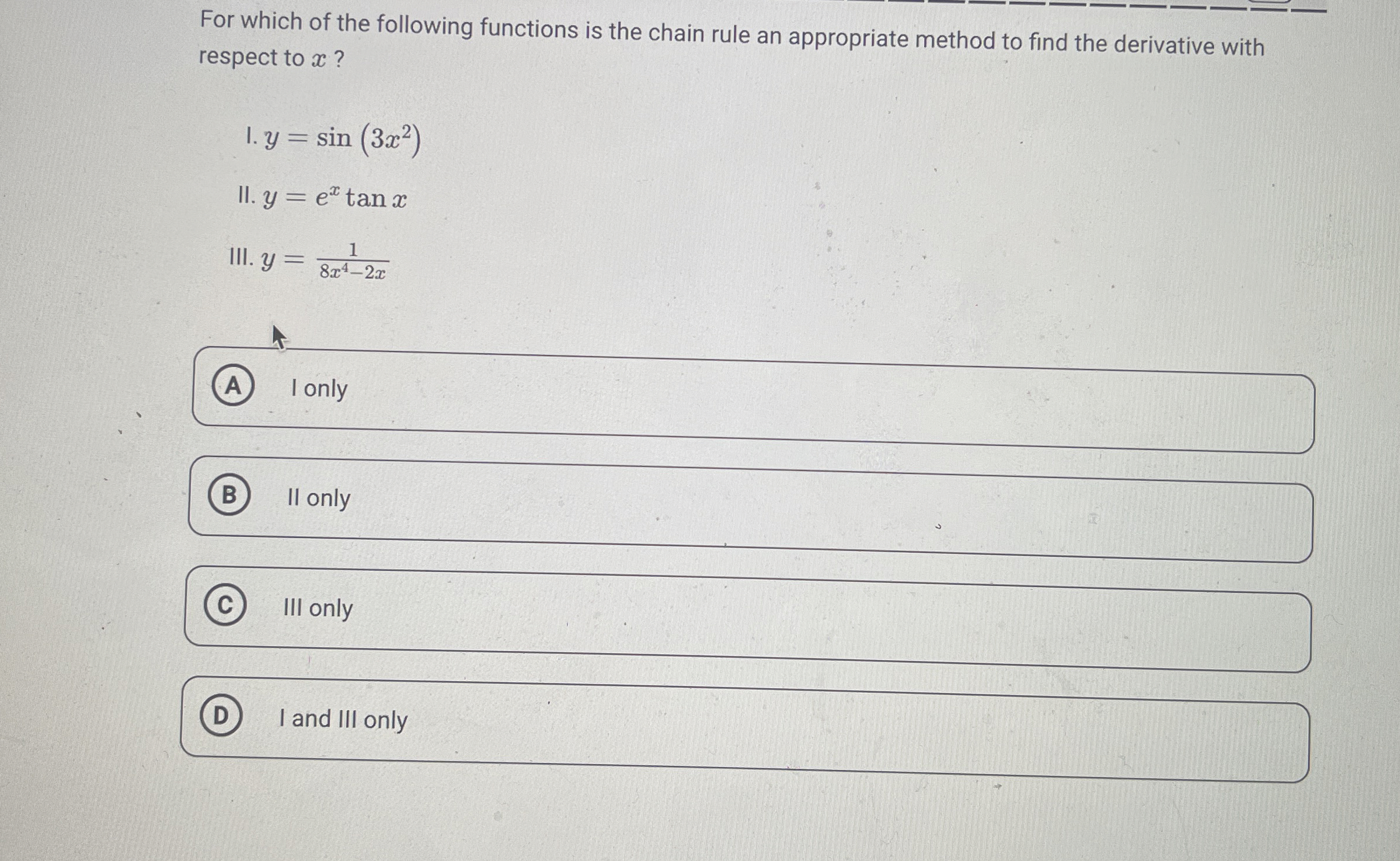 d d x ( s i n - 1 x ) | x | | = 1 2 = For which